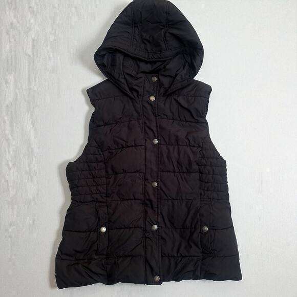 Abercrombie & Fitch Jackets & Blazers - Abercrombie & Fitch Premium Outerwear Puffer Vest Lg Black Full Zip Hood Lined